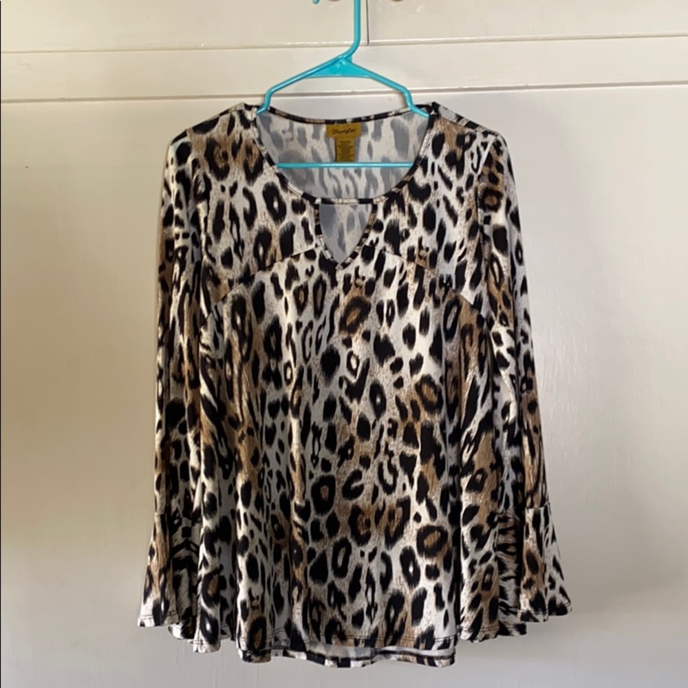 Wrangler Cheetah Print Long Sleeve Blouse